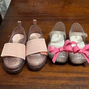 Mini Melissa Glittery Pink and Gray Dress Shoes